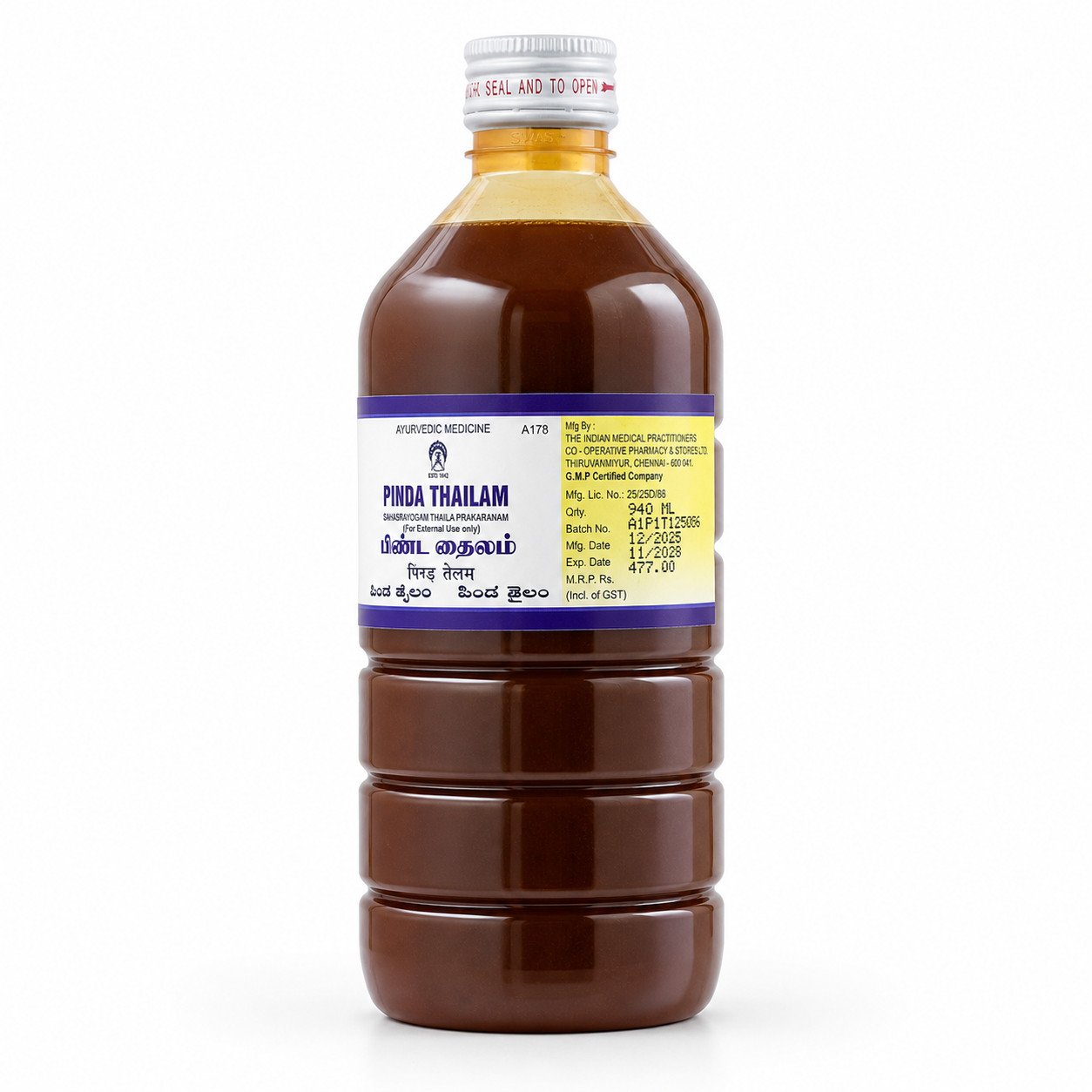 Pinda Thylam – Ayurvedic Body Massage Oil – 500ml | Daisy Organic Store - Image 4
