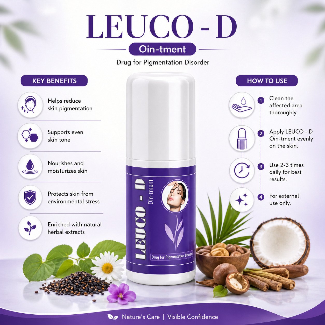 Leuco D – Women’s Wellness Herbal Syrup – 50ml | Daisy Organic Store - Image 2