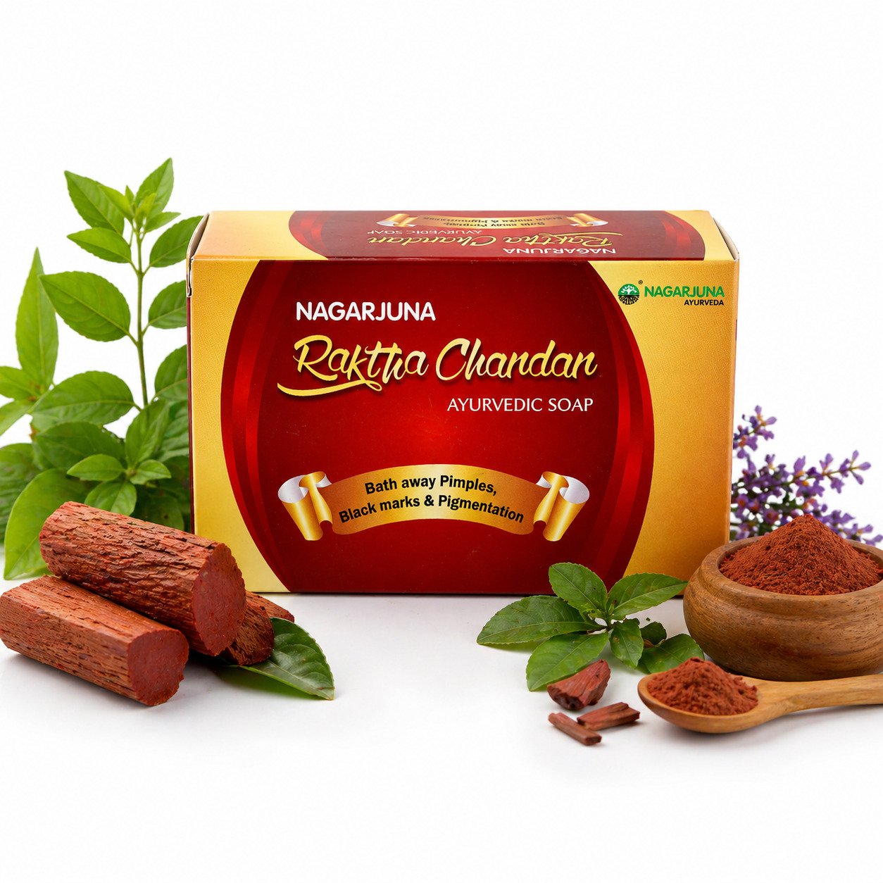 Rakta Chandan Soap (Nagarjuna) – Skin Cooling & Purifying Care – 75gm | Daisy Organic Store
