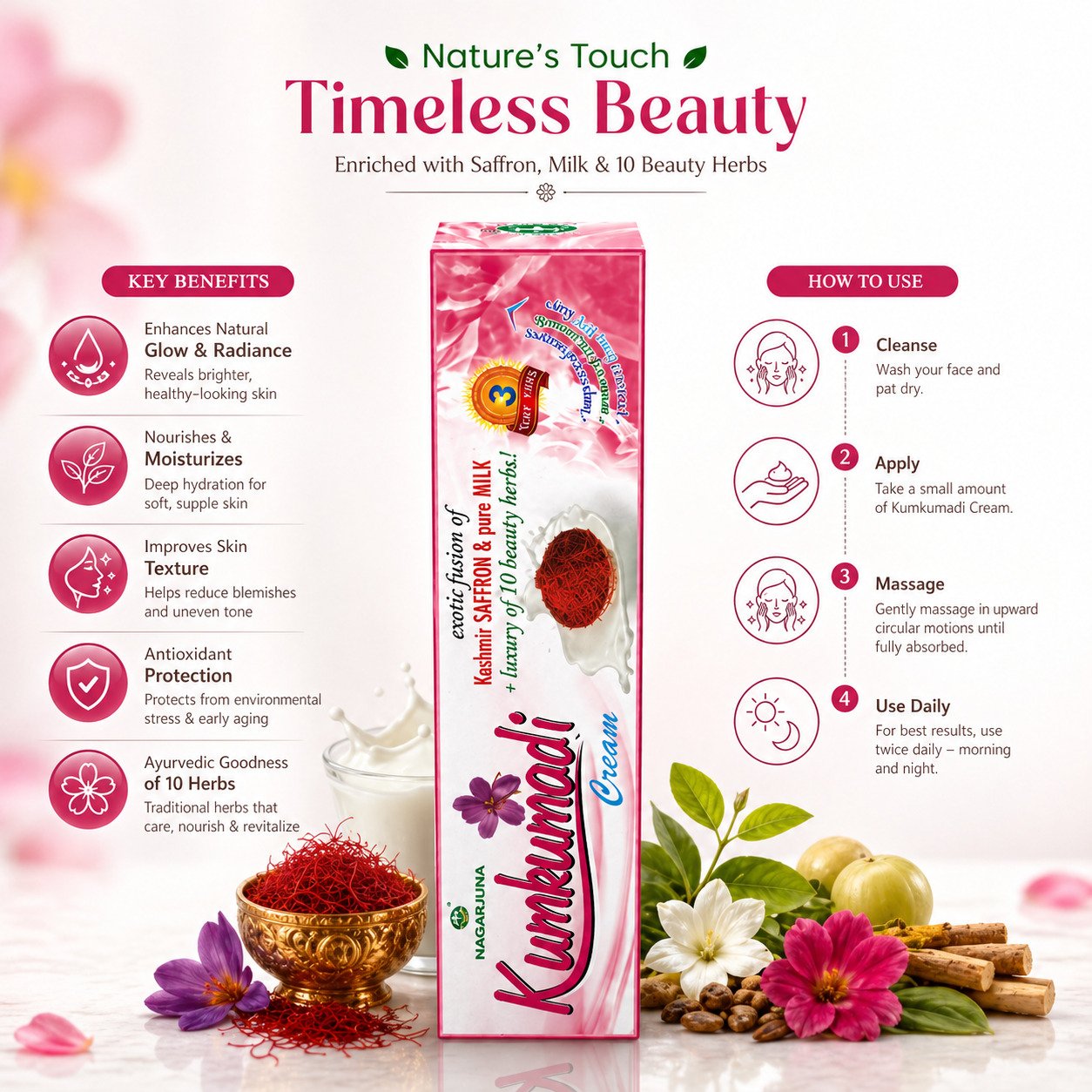 Kumkumadhi Thailam Cream – Skin Brightening & Glow Support – 20gm | Daisy Organic Store - Image 2